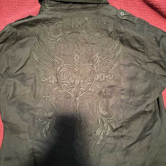 NWT Affliction button down - black XL - Picture 2 of 3